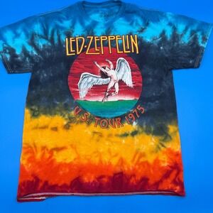 Led Zeppelin US Tour 1975 Repo Tie Dye T Shirt Official Licensed Product‎